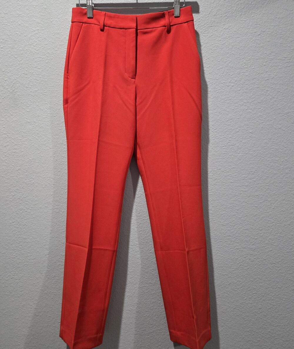 Express Pants 4S Short Red Editor Mid Rise Bootcut Trouser
